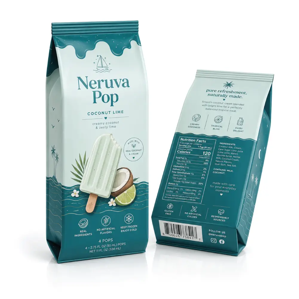 Gusseted Popsicle Wrappers For Individual Frozen Treats