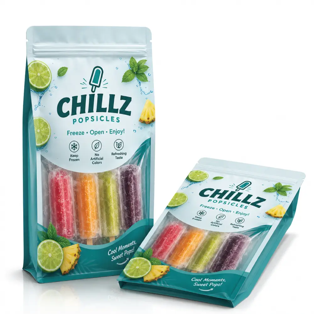 Gusseted Ziploc Popsicle Bags With Expanded Product Space