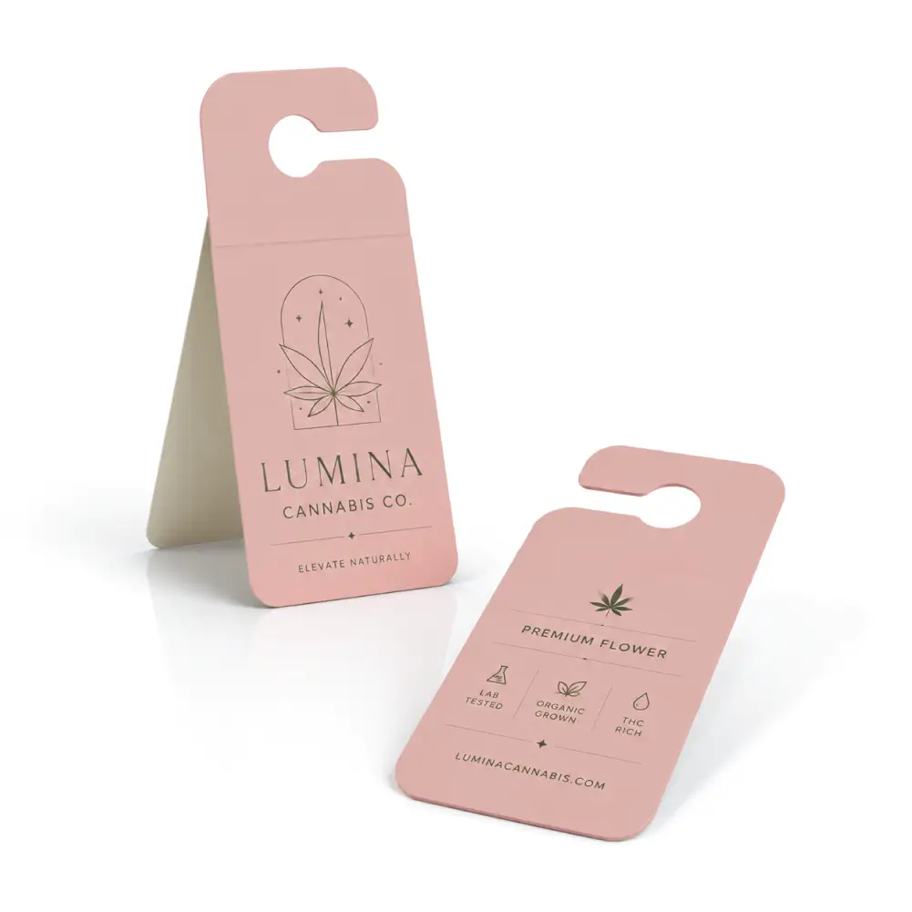 Hang Cannabis Header Cards With Organized Product Display
