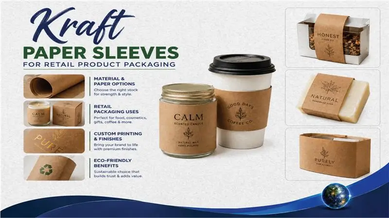 Kraft Paper Sleeves For Retail Product Packaging