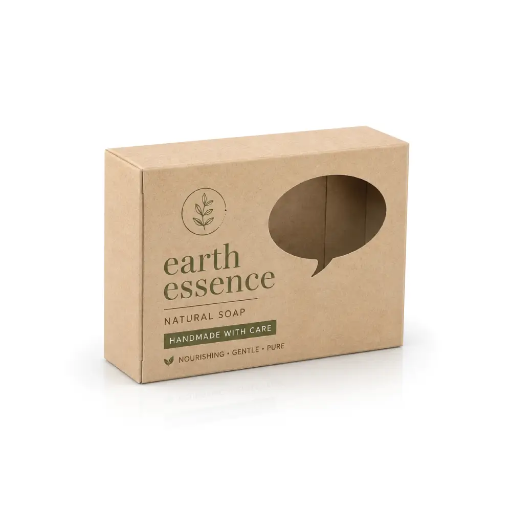Kraft Paper Soap Boxes With Natural Product Presentation