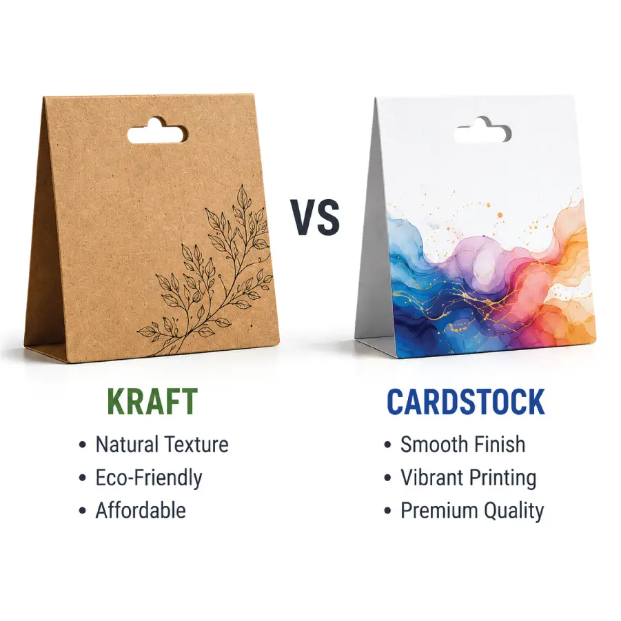 Kraft Vs Cardstock header cards comparison