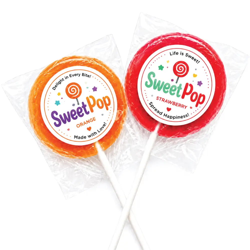 Labels For Lollipops With Branded Product Information