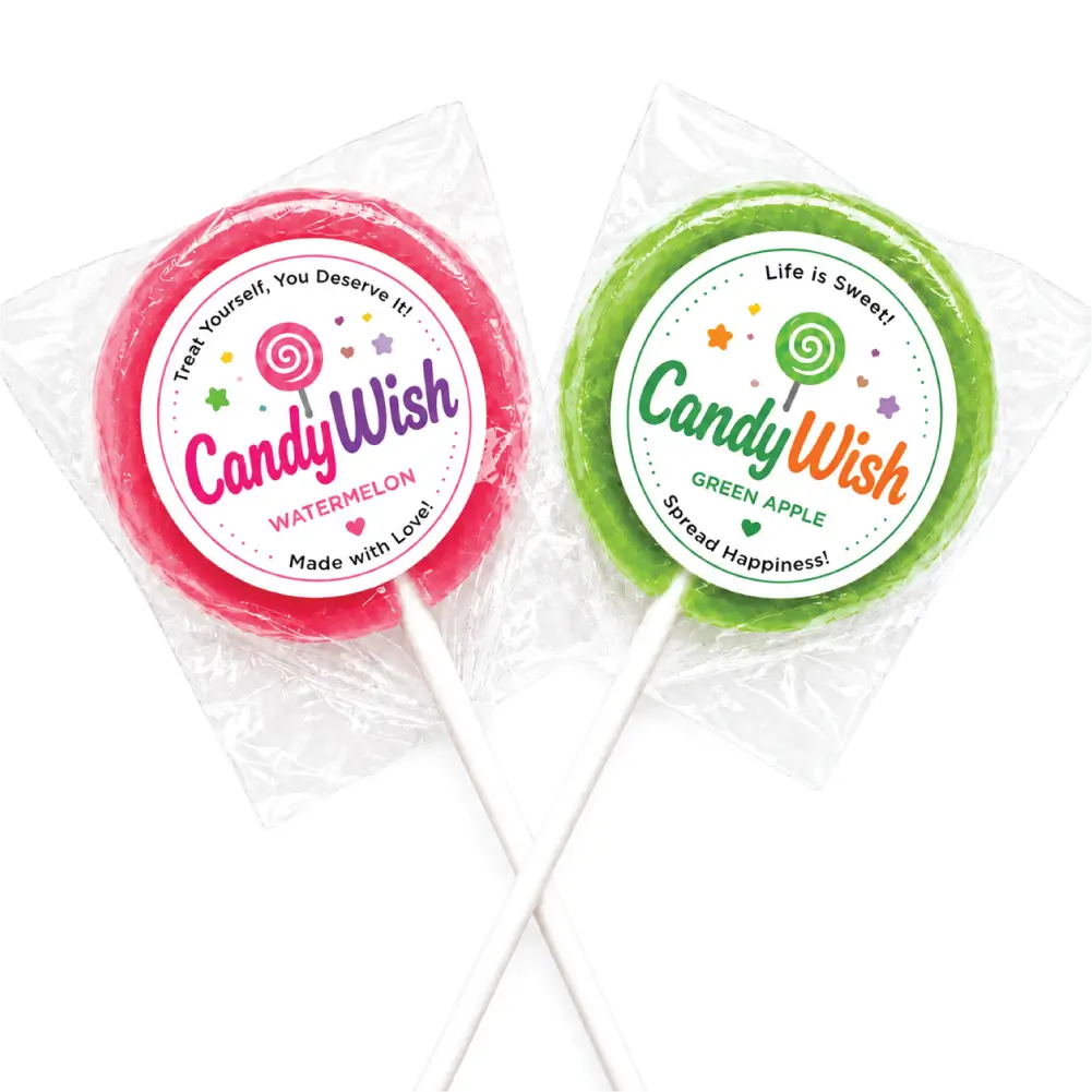 Lollipop Labels With Branded Product Information