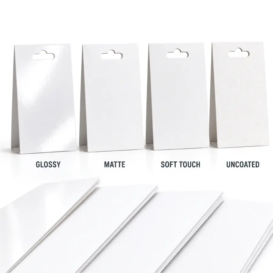 Material and Finish Options in Cardstock Header Cards
