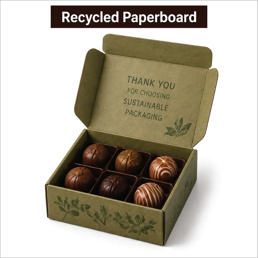 Recycled Paperboard for Eco-Friendly Chocolate Boxes
