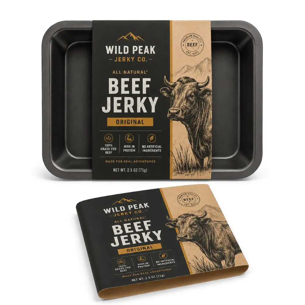 Sleeve Beef Jerky Packaging With Branded Product Presentation