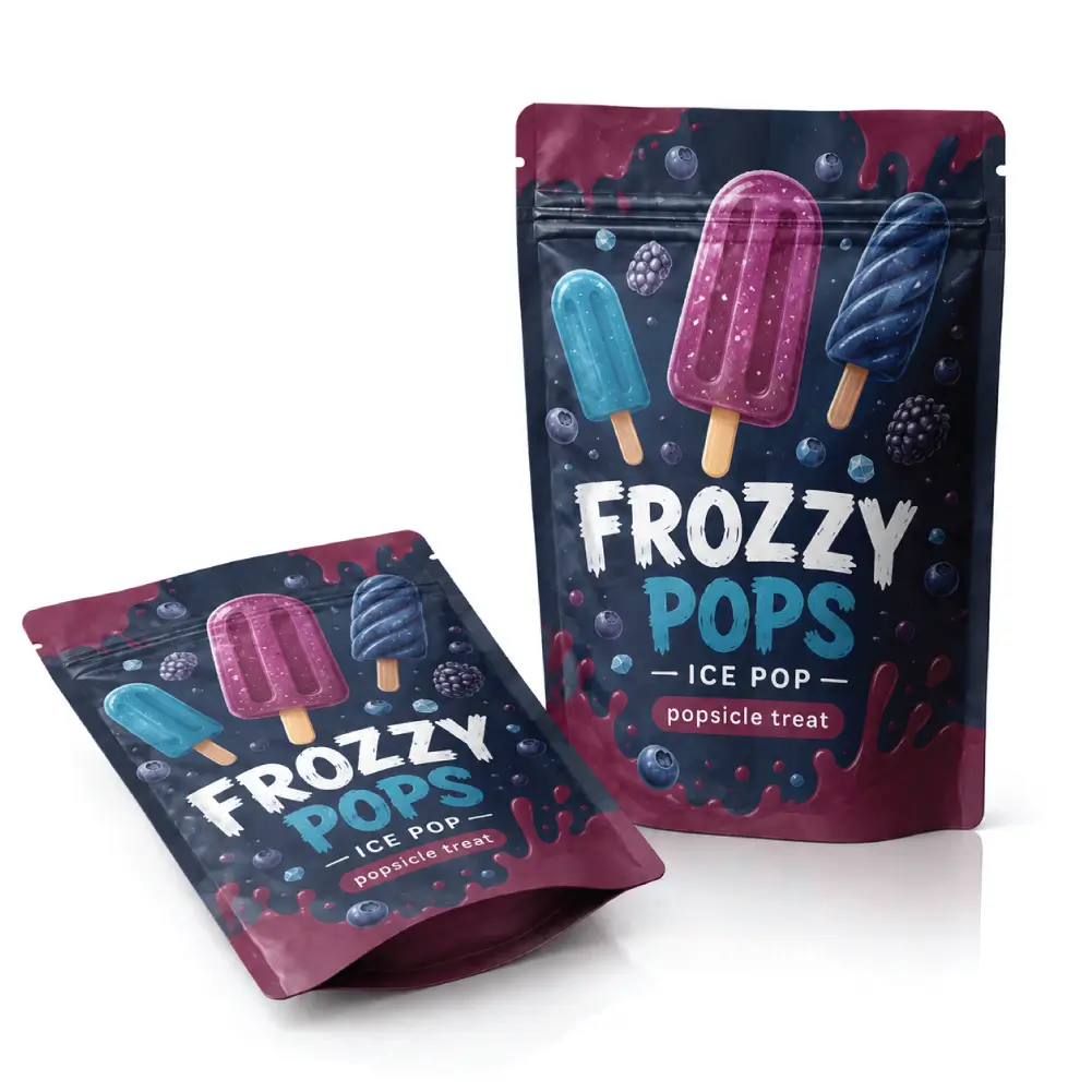 Stand Up Popsicle Packaging With Stable Product Presentation