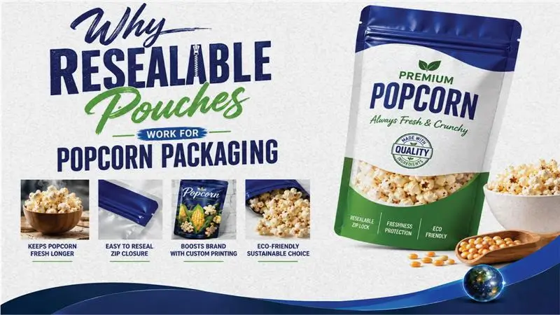 Why Resealable Pouches Work For Popcorn Packaging