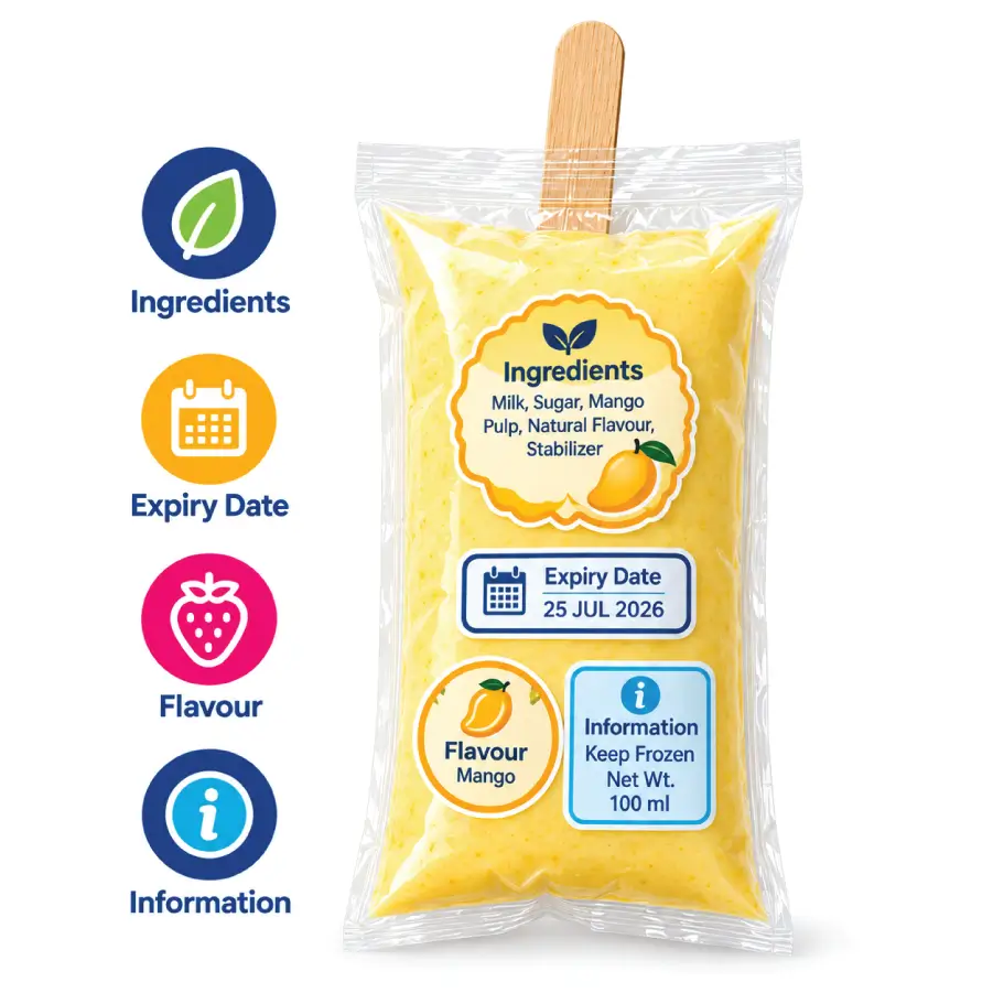 Clear Information on Popsicle Packaging