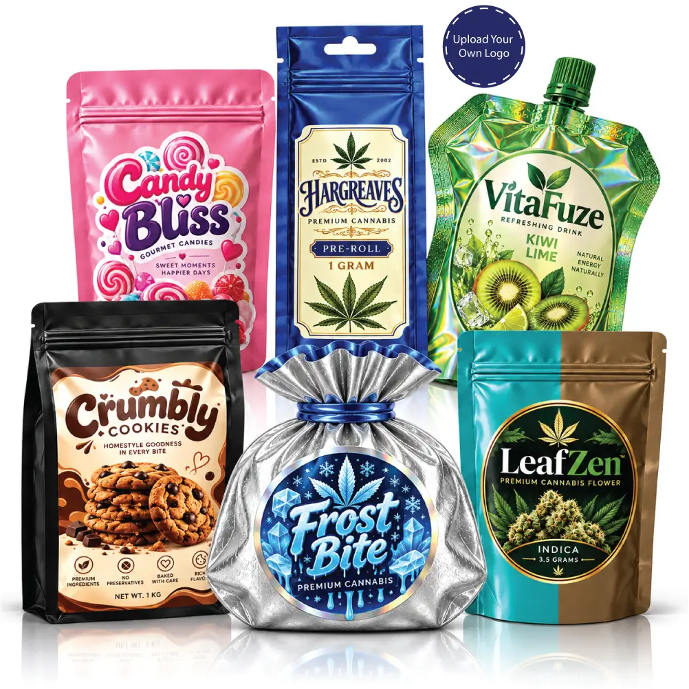 Custom Sticker Mylar Bags With Distinctive Product Presentation