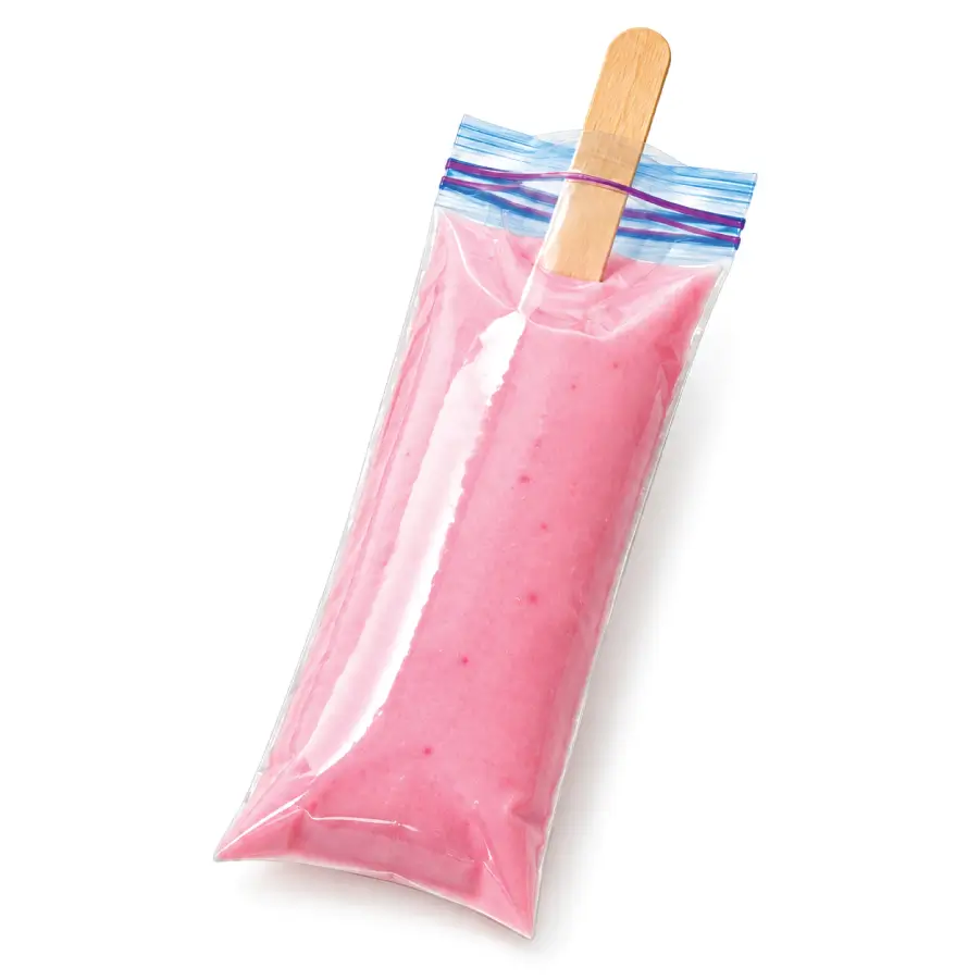 Ziploc Bag Filled with Popsicle Mixture