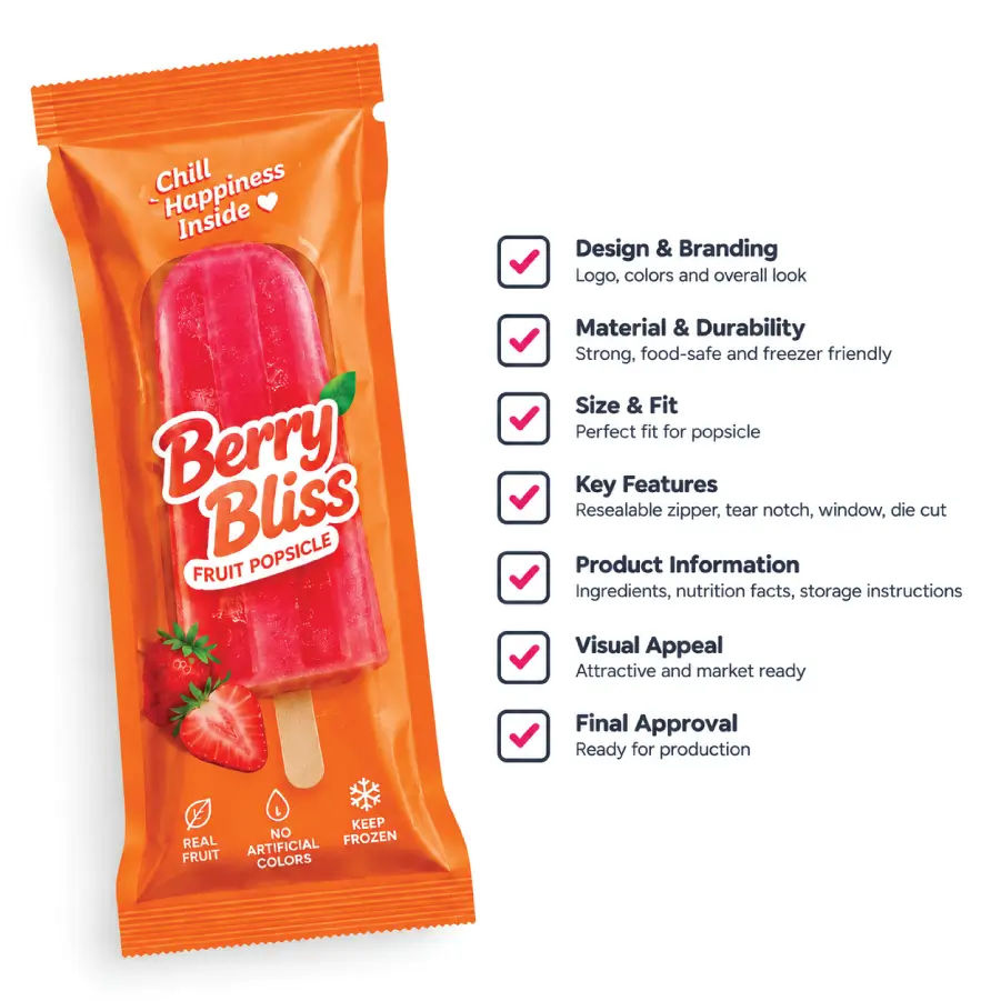 Finalize and Review Custom Popsicle Packaging Design