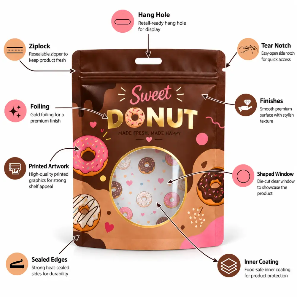 Gravure Printing Packaging Infographic Features With Product Details