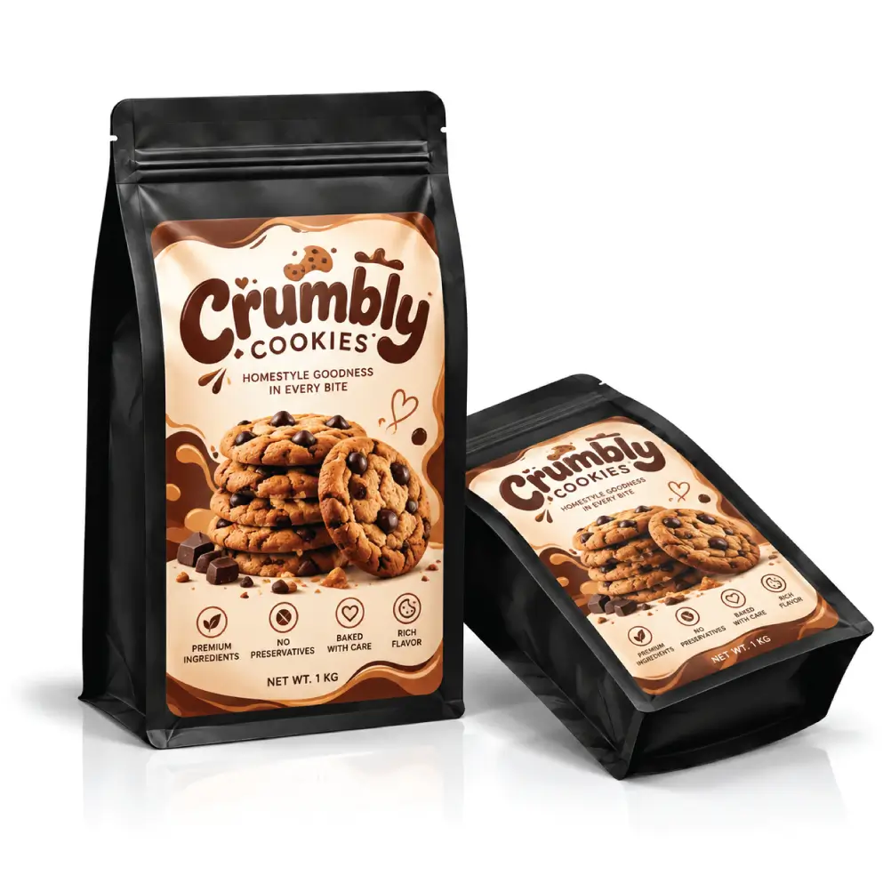 Gusseted Sticker Mylar Bags With Expanded Product Space