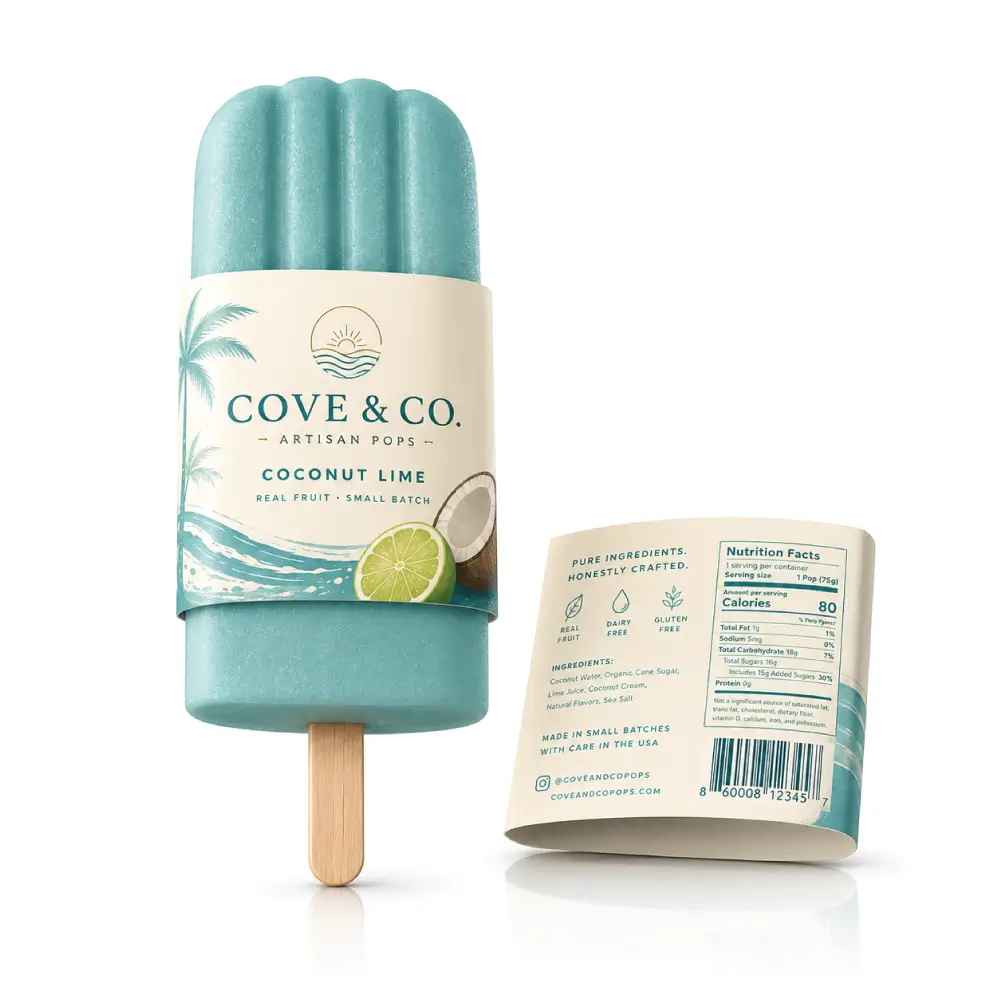 Open Top Bottom Popsicle Sleeves With Product Presentation