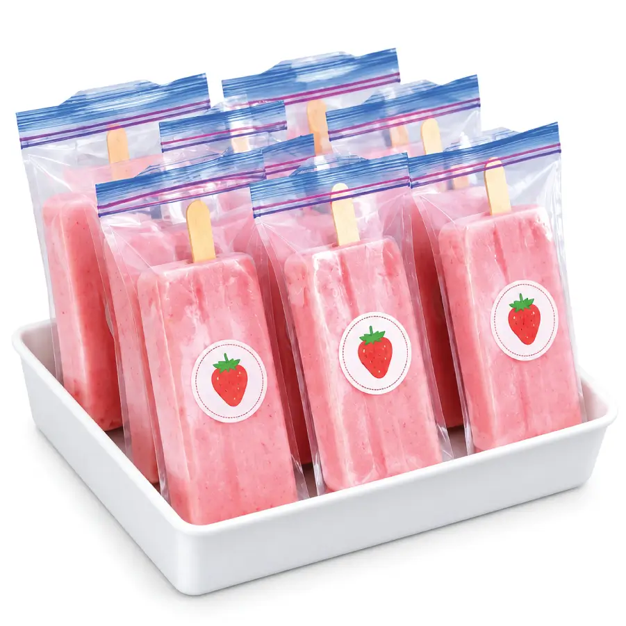 Popsicles Freezing Until Firm in Plastic Bags