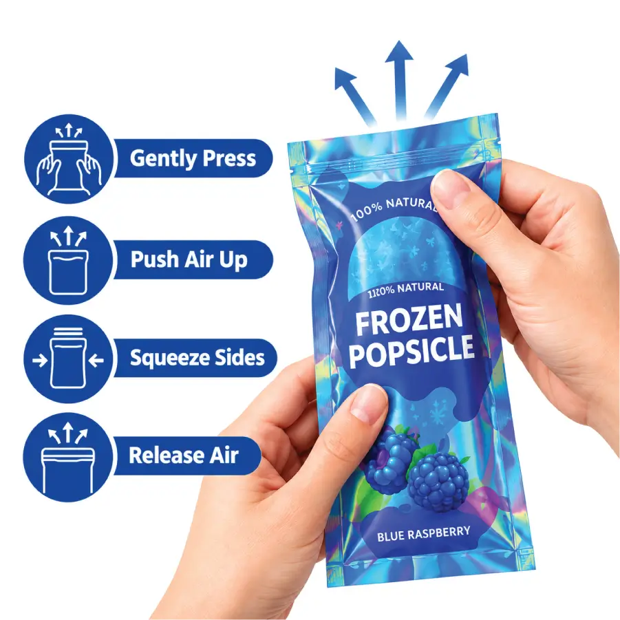 Remove Excess air Before Sealing popsicle bags