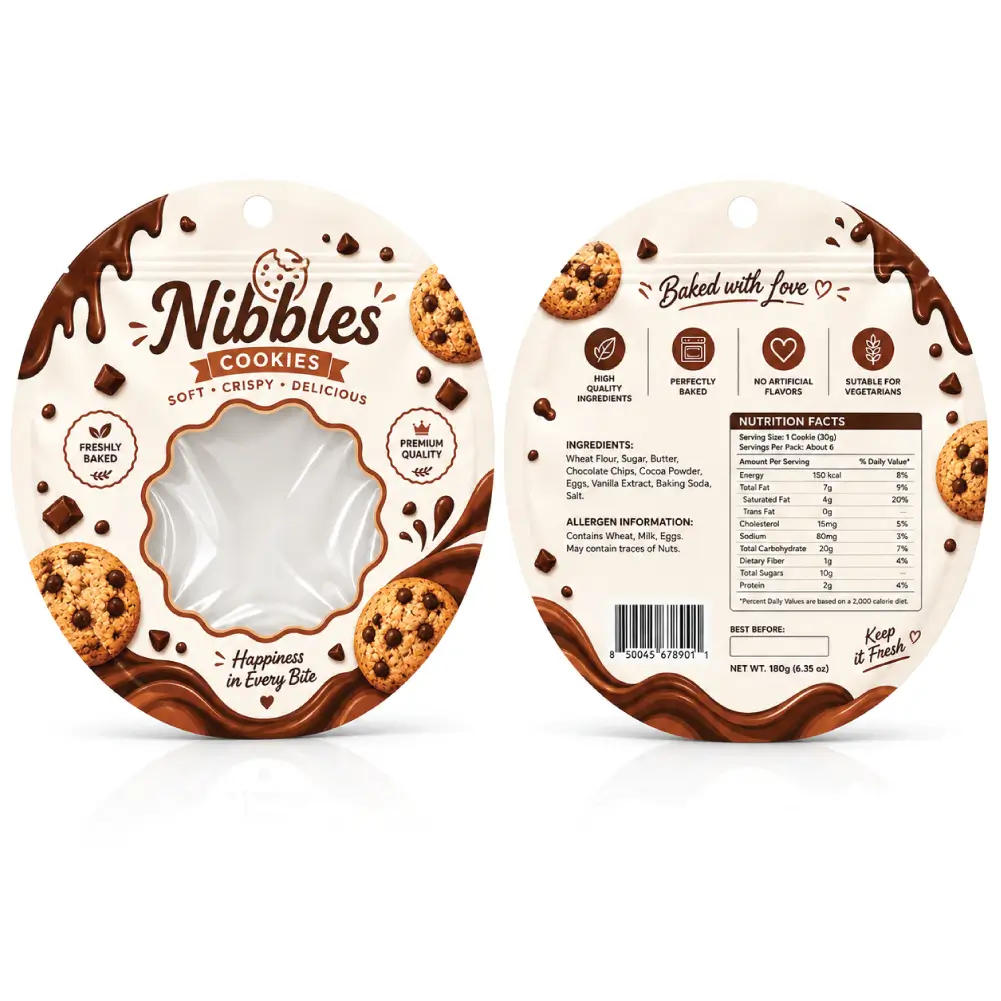 Window Circle Mylar Bags With Clear Product Visibility