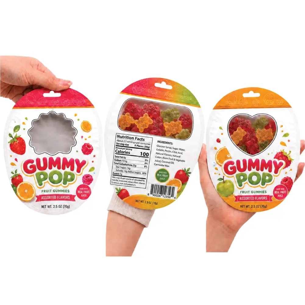 Window Cut-Outs for Circle Mylar Bags With Clear Product Viewing Area