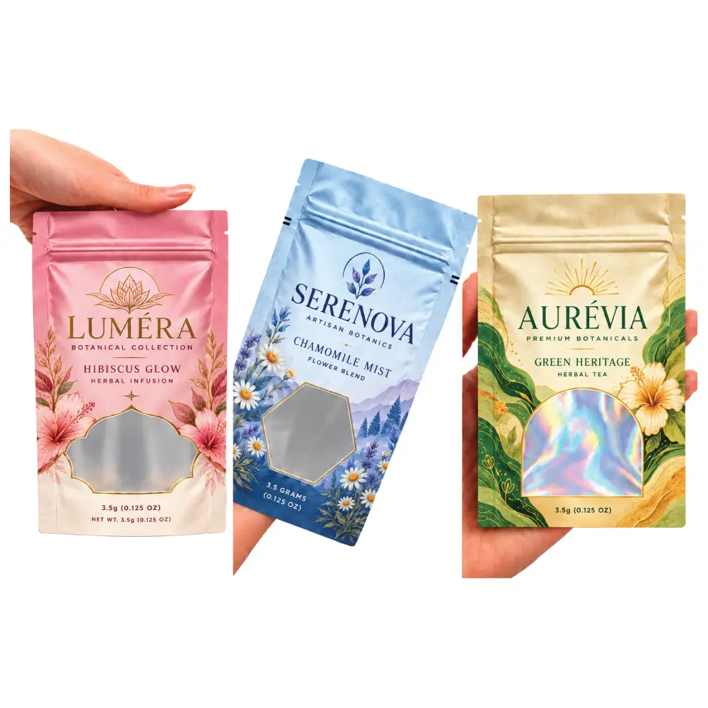 Window And Sticker Shapes For Mylar Bags With Product Visibility