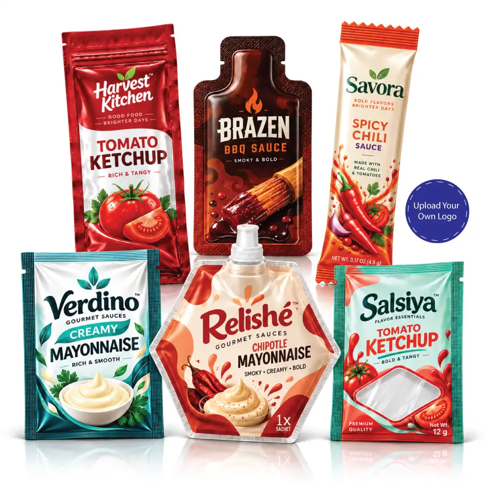 Condiment Sachets With Convenient Single Serve Sauce Packaging