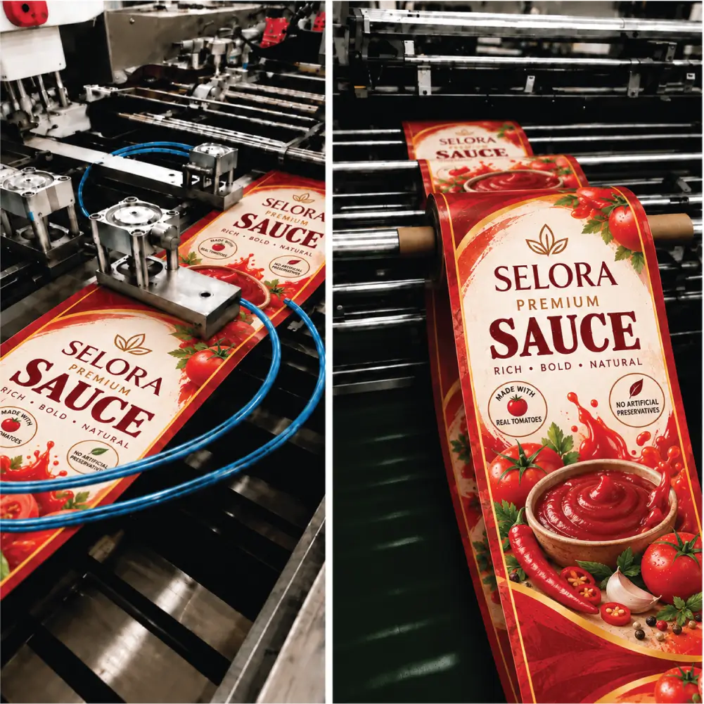 Custom Printing For Sauce Packaging With Branded Product Designs