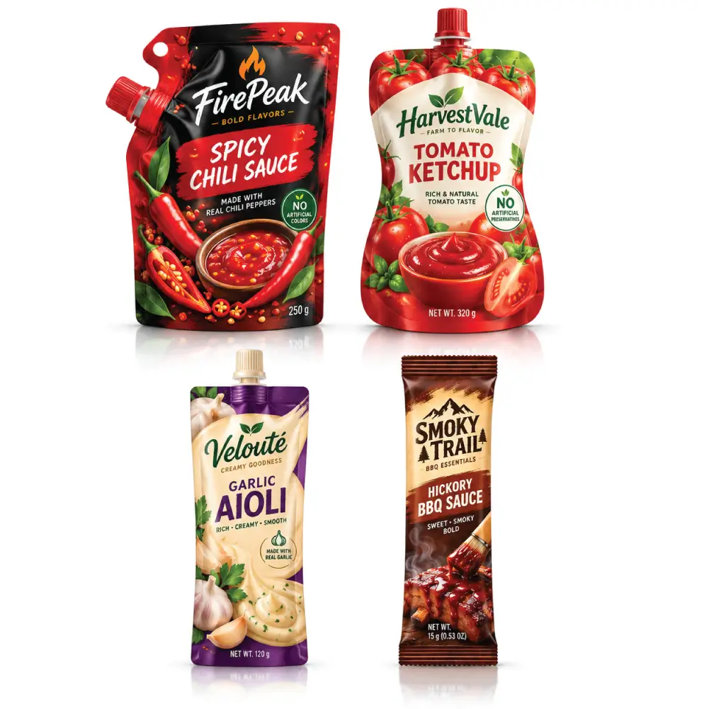 Die Cut Sauce Pouches With Distinctive Product Presentation