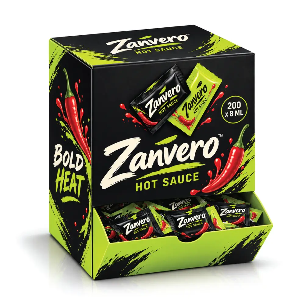 Display Sauce Boxes With Printed Graphics And Product Visibility