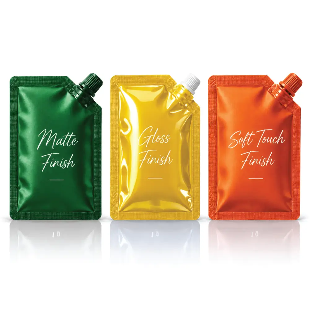 Finishing Options For Apple Sauce Pouches With Distinctive Surface Effects