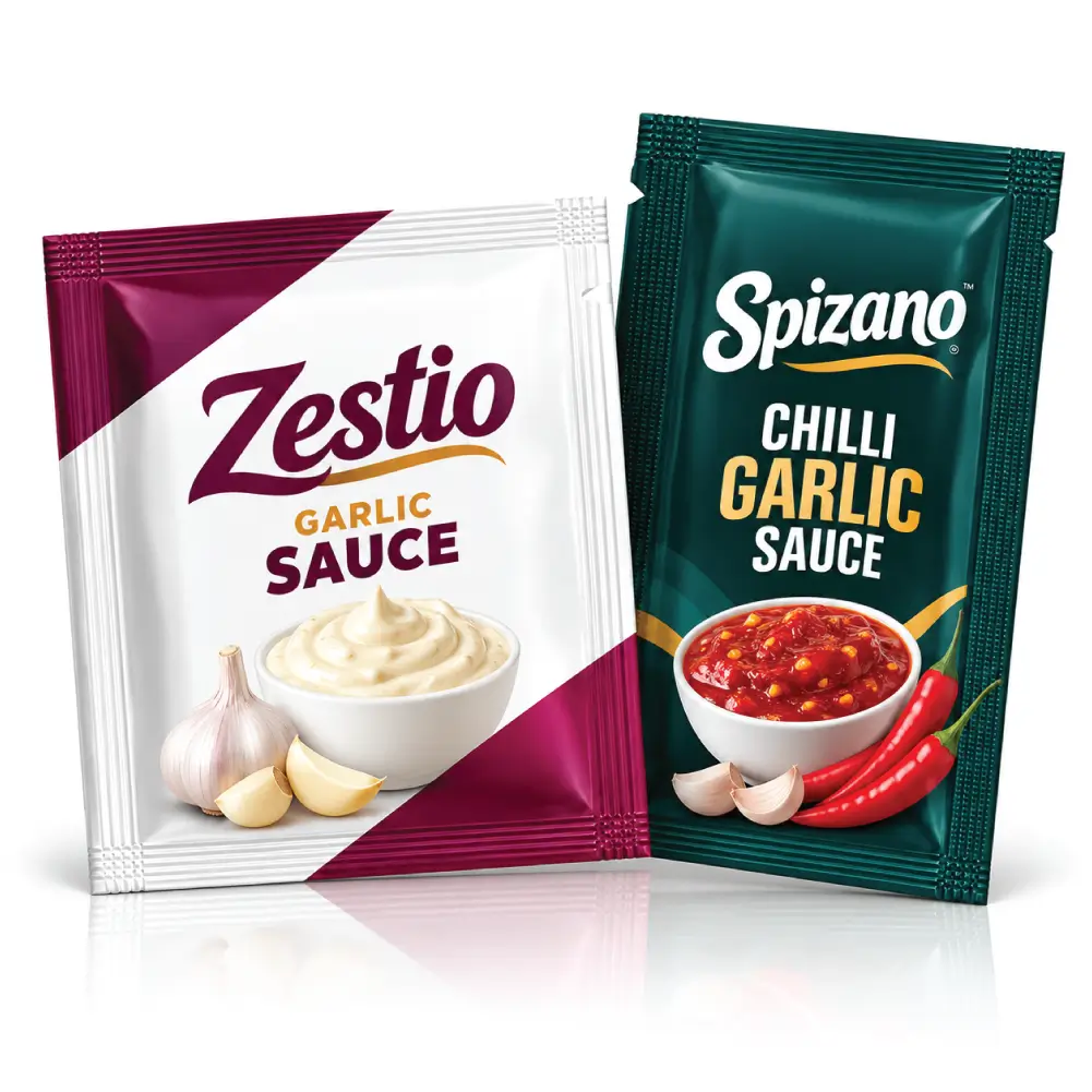 Flat Condiment Sachets With Compact Sauce Storage