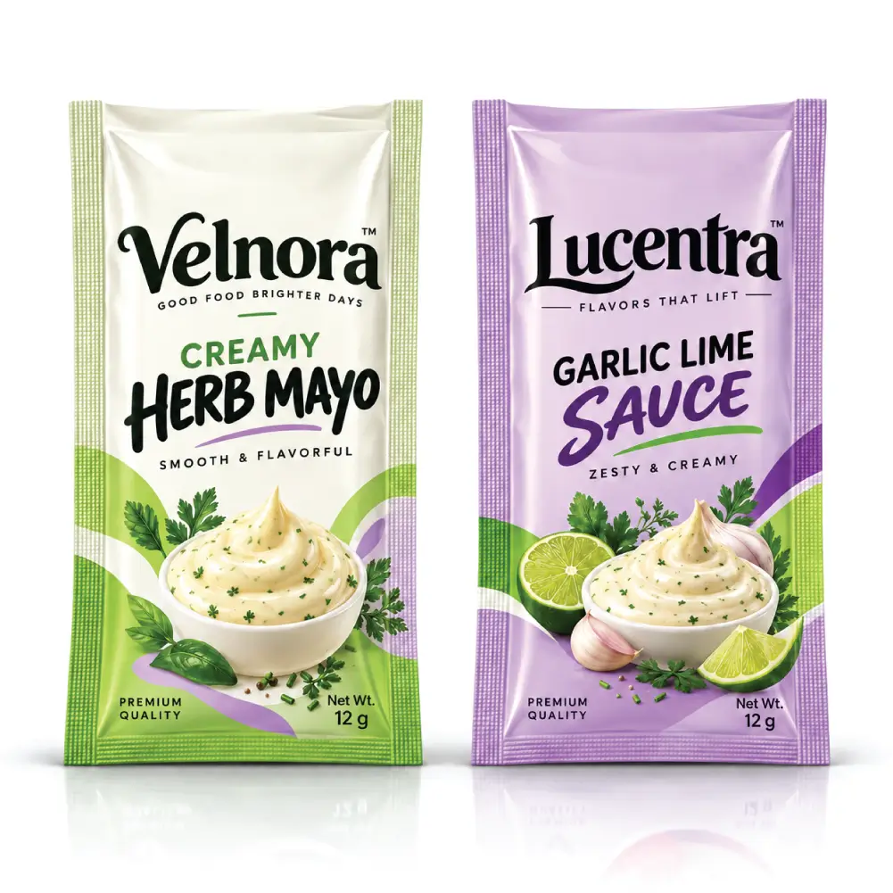 Flat Sauce Pouches With Compact Product Storage