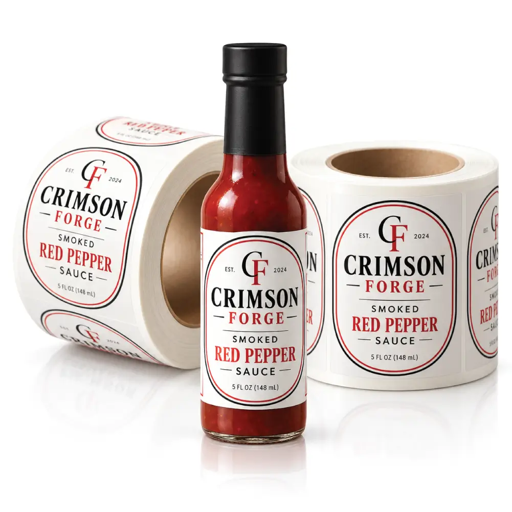 Custom Sauce Labels With Clear Branding And Product Information