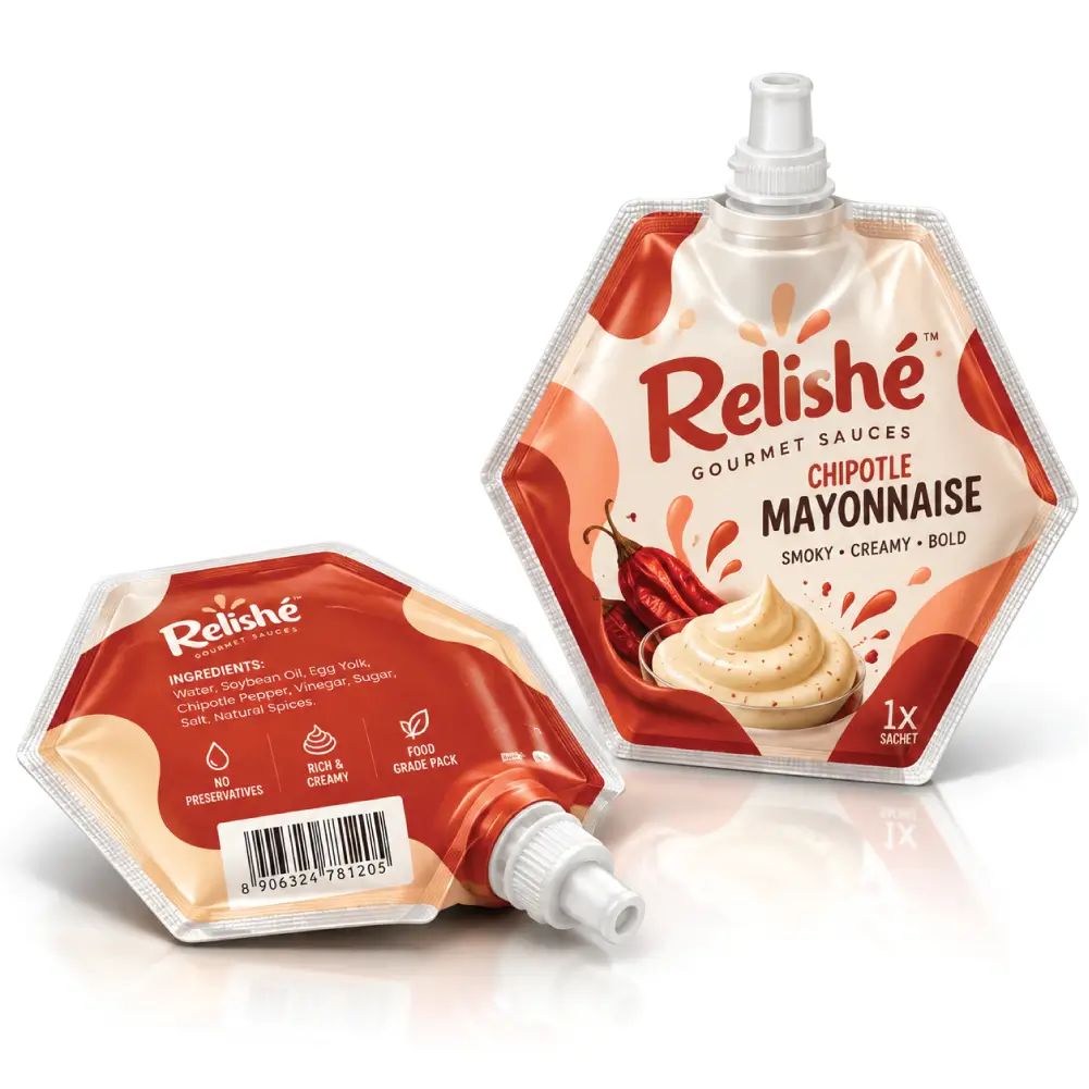 Spout Condiment Bags With Convenient Sauce Product Dispensing