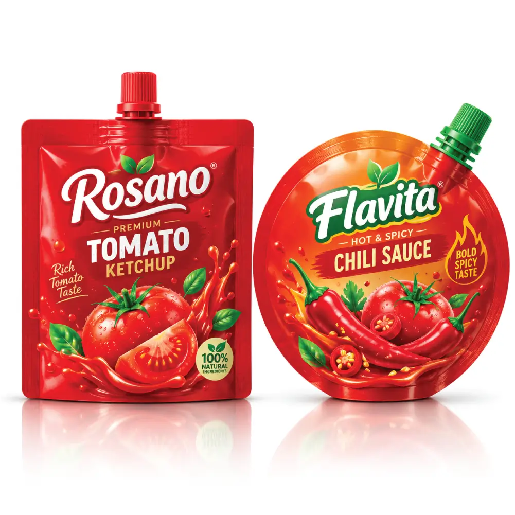 Spouted Sauce Pouches With Convenient Product Dispensing