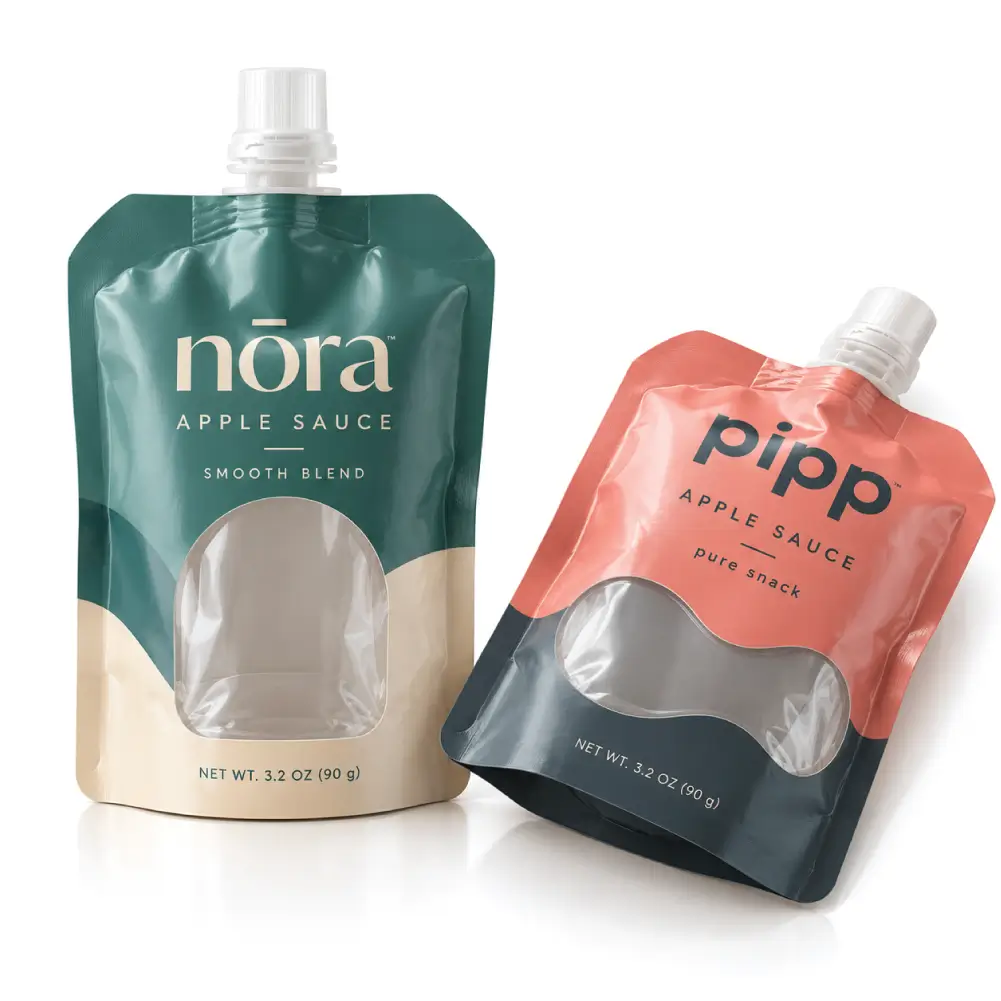 Window Apple Sauce Pouches For Products With Clear Visibility