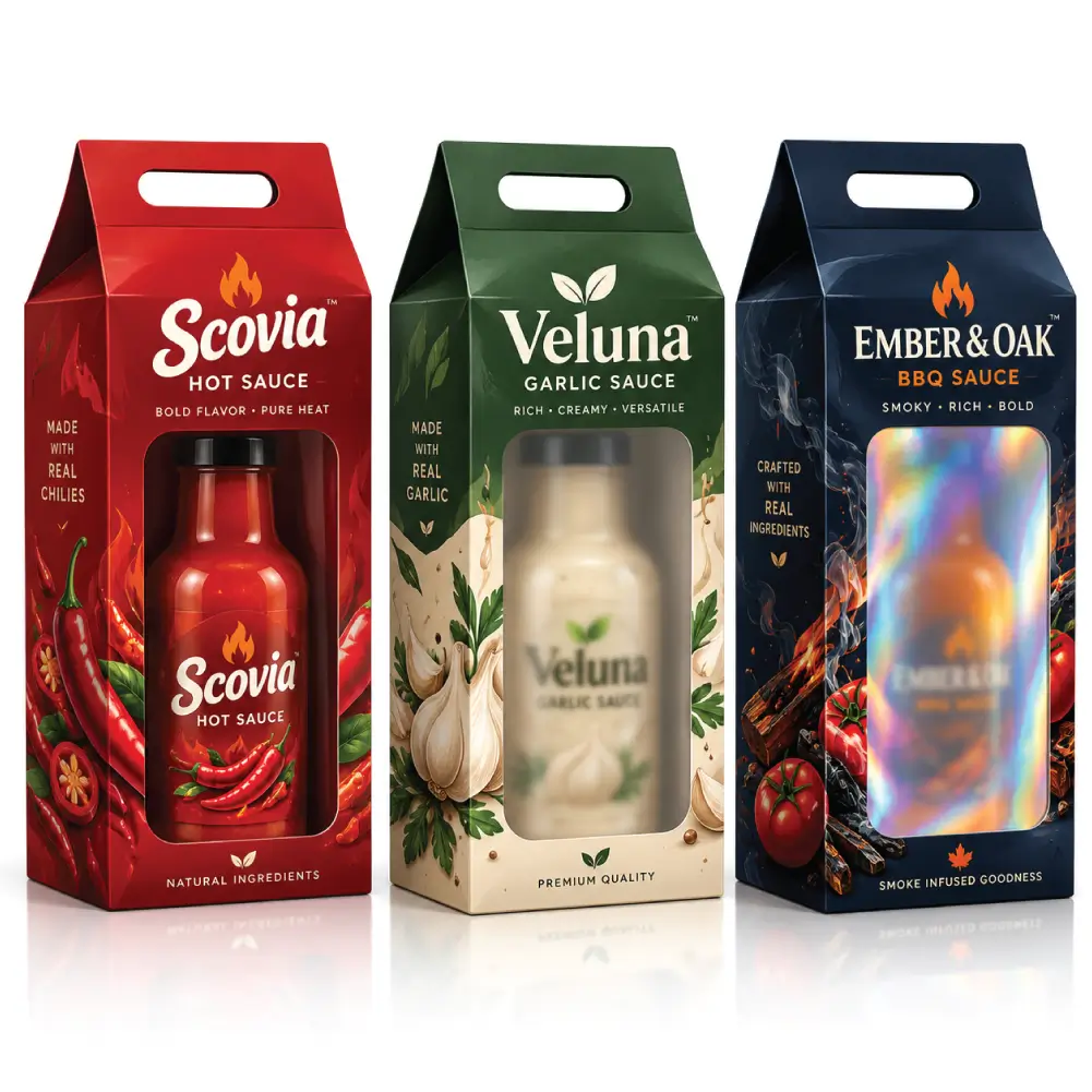 Window Cut Outs For Condiment Packaging With Product Visibility