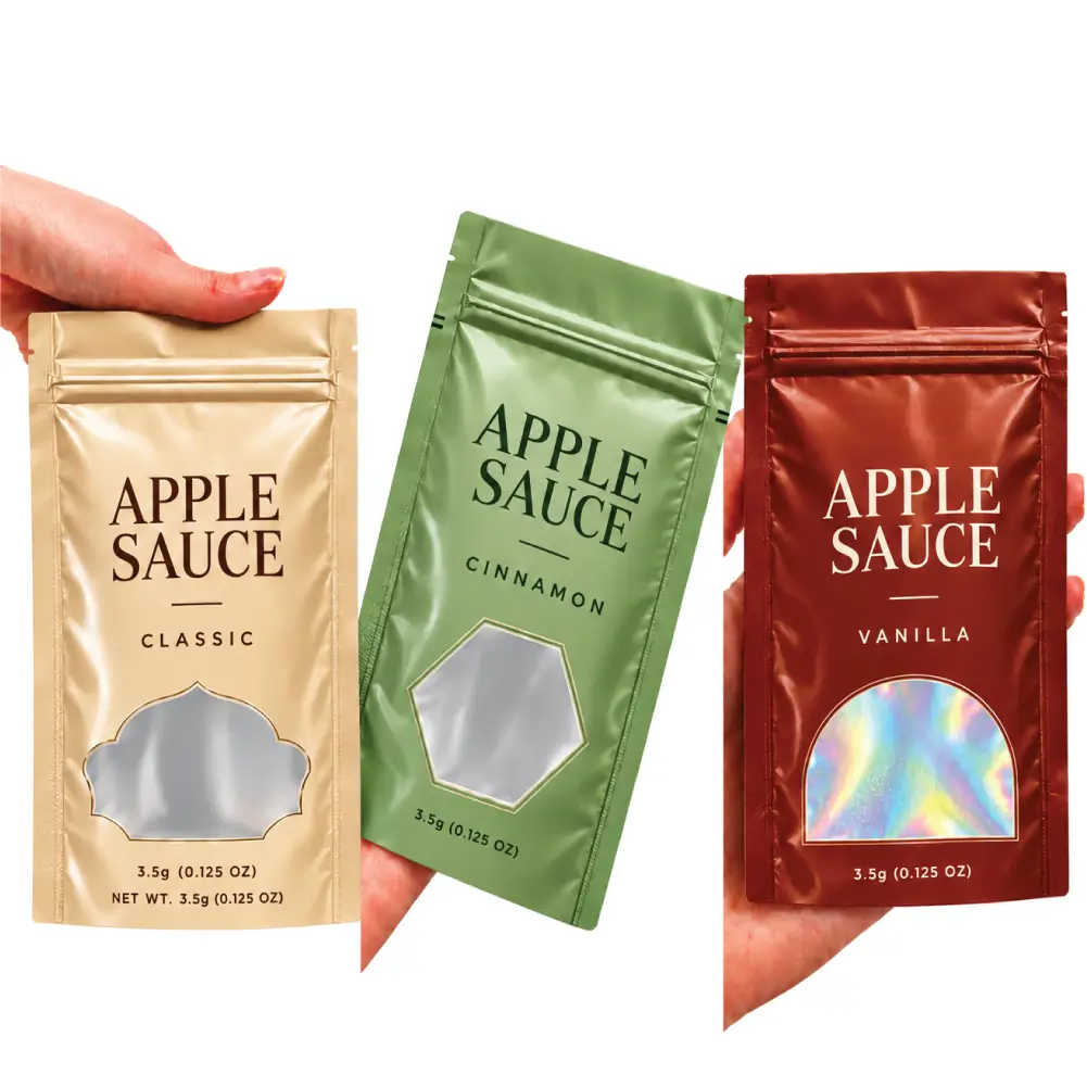 Window Cut Outs For Apple Sauce Pouches With Clear Visibility