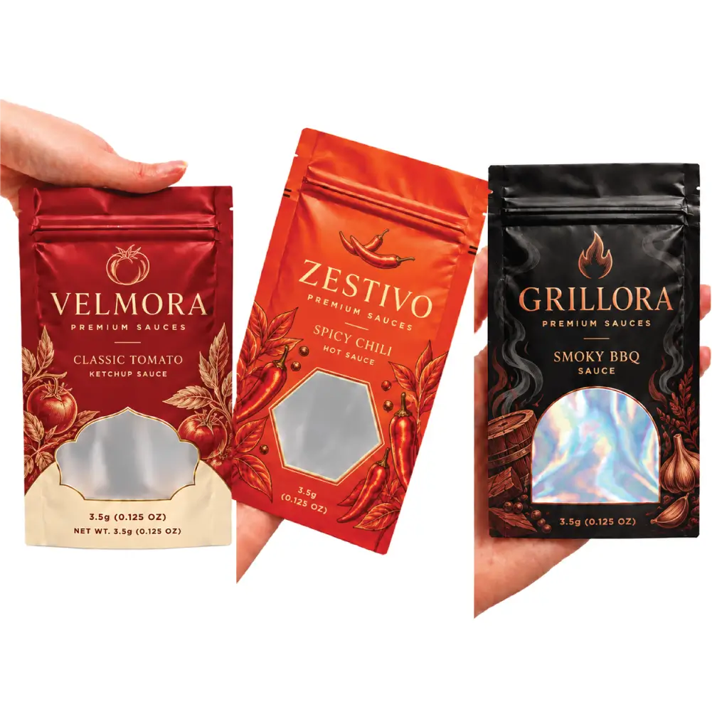 Window Cut Outs For Sauce Packaging With Product Visibility