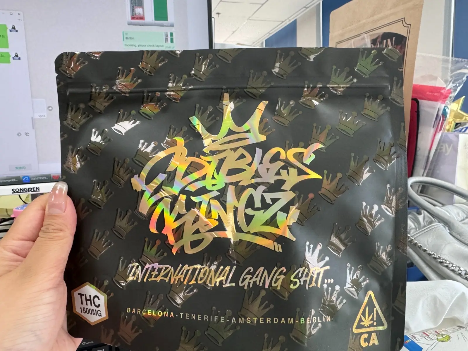 custom holographic mylar bags with logo printing