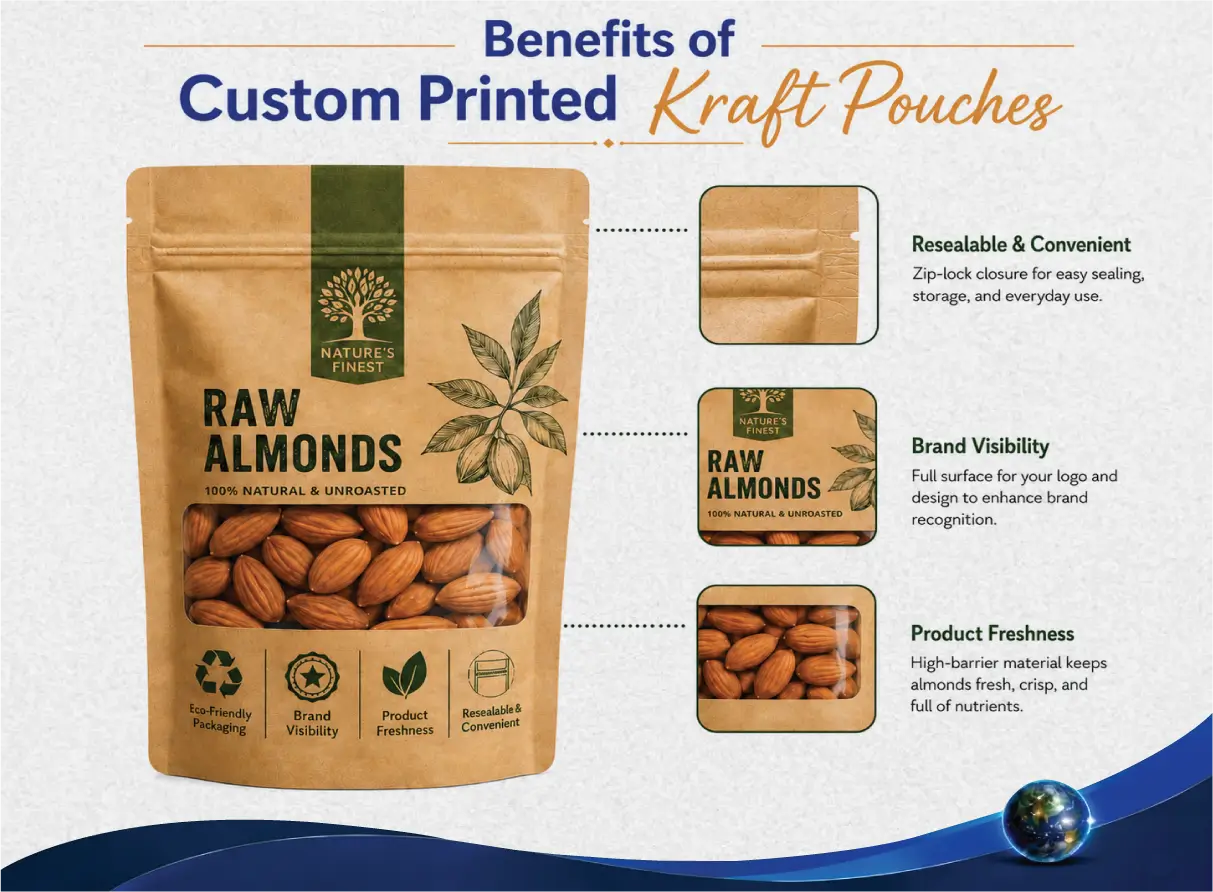 Benefits Of Custom Printed Kraft Pouches